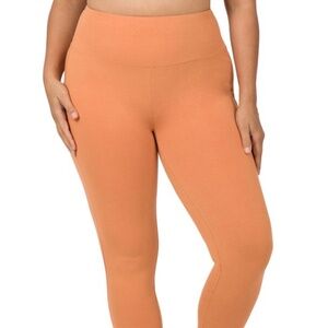 PLUS ATHLETIC HIGH WAISTED FULL LENGTH LEGGINGS Butter Orange